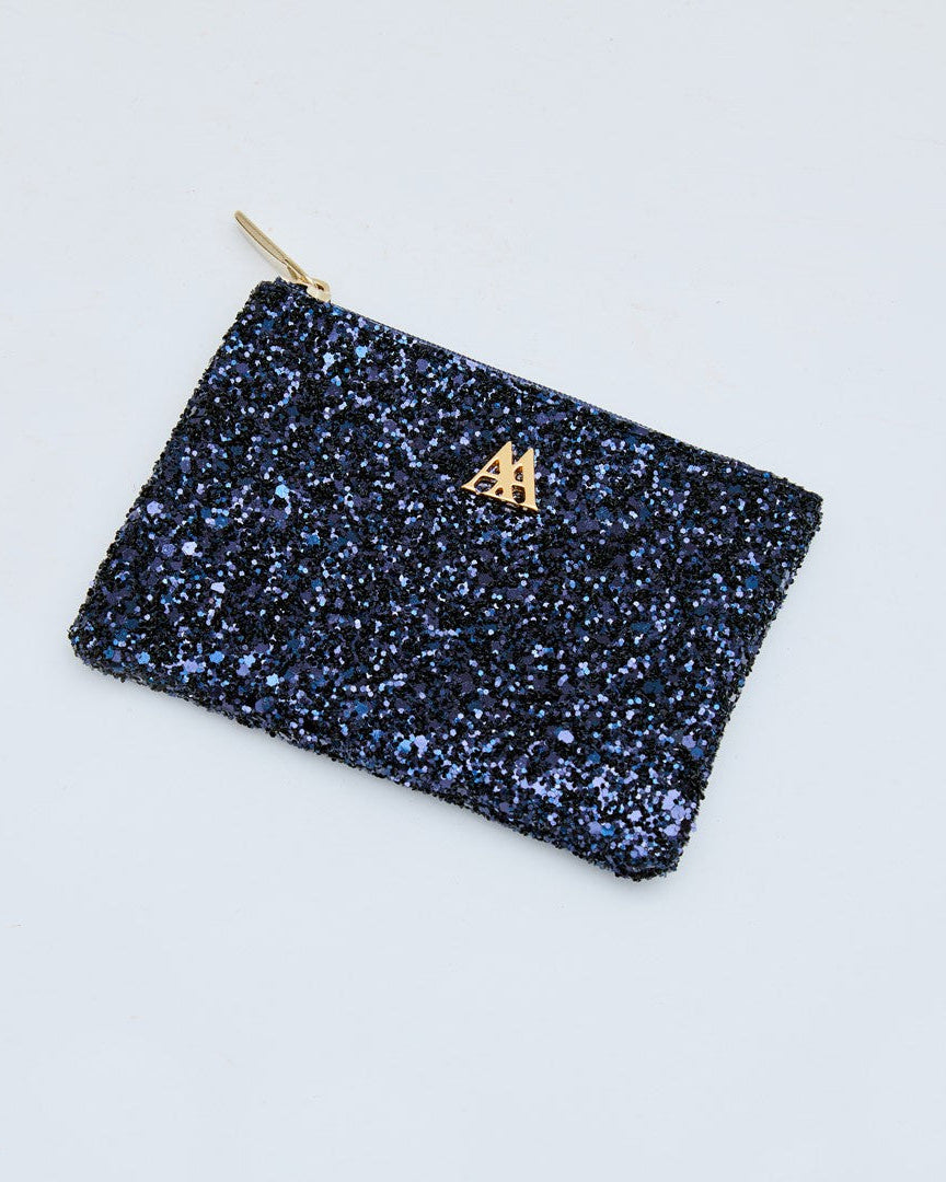 Mia Wallet, Navy Glitter Fabric