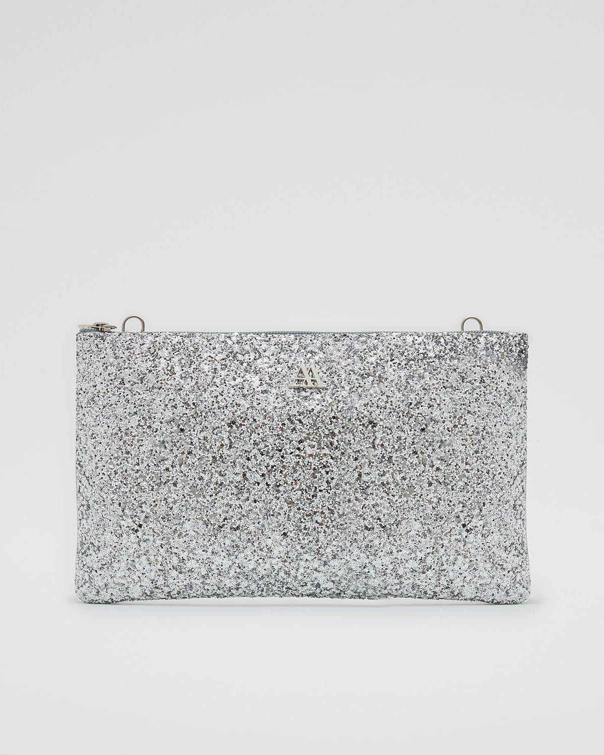 Catalina Glitter Silver Clutch Bag
