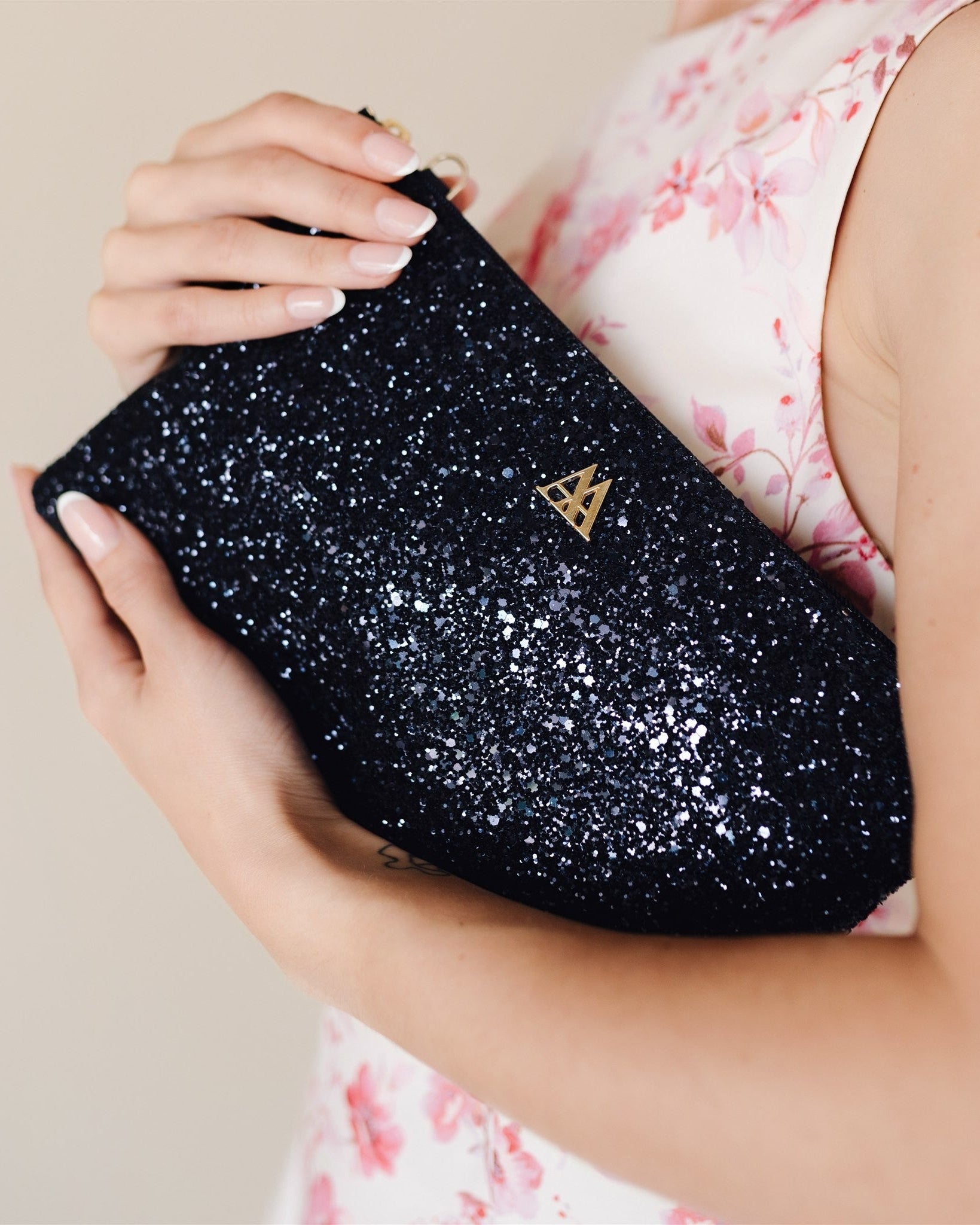 Catalina Glittery Navy Clutch Bag