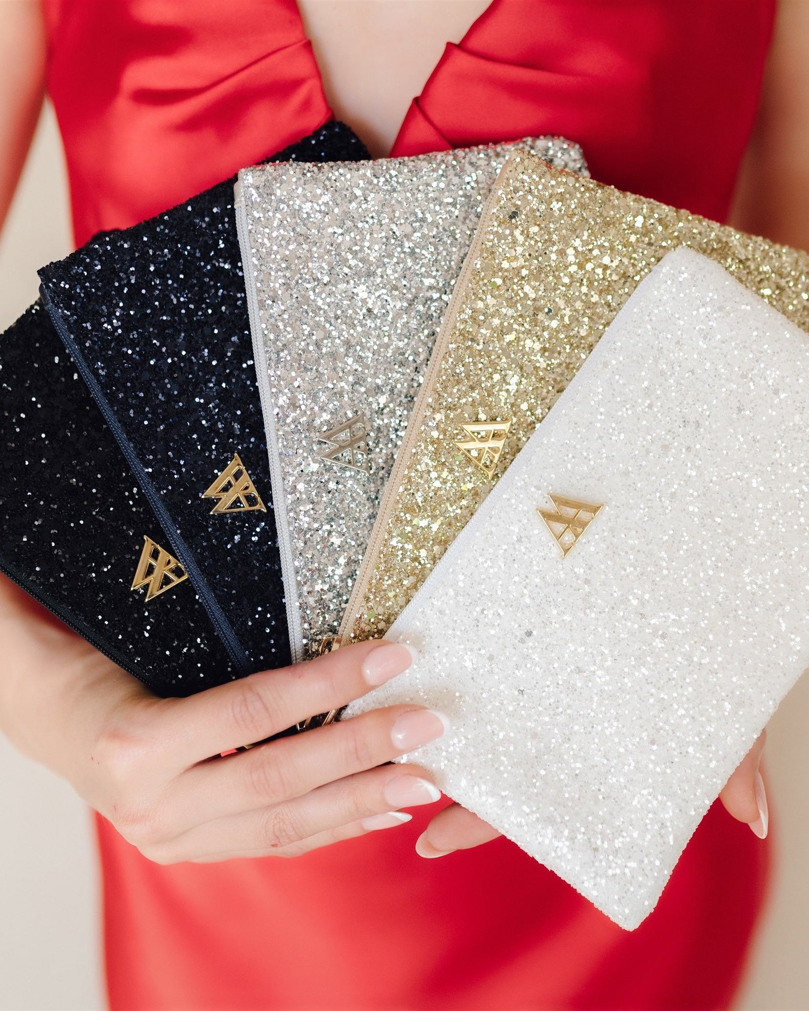 Maya Wallet, Black Glitter Fabric