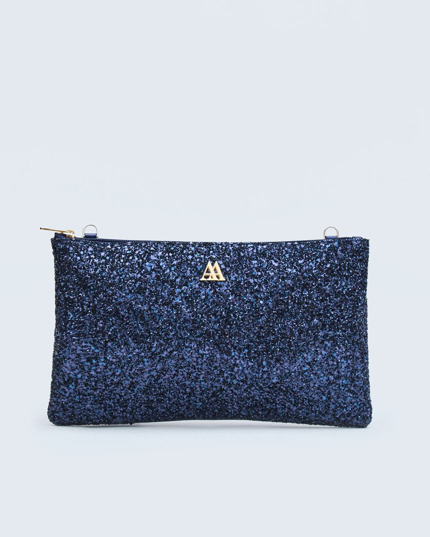 Catalina Glittery Navy Clutch Bag