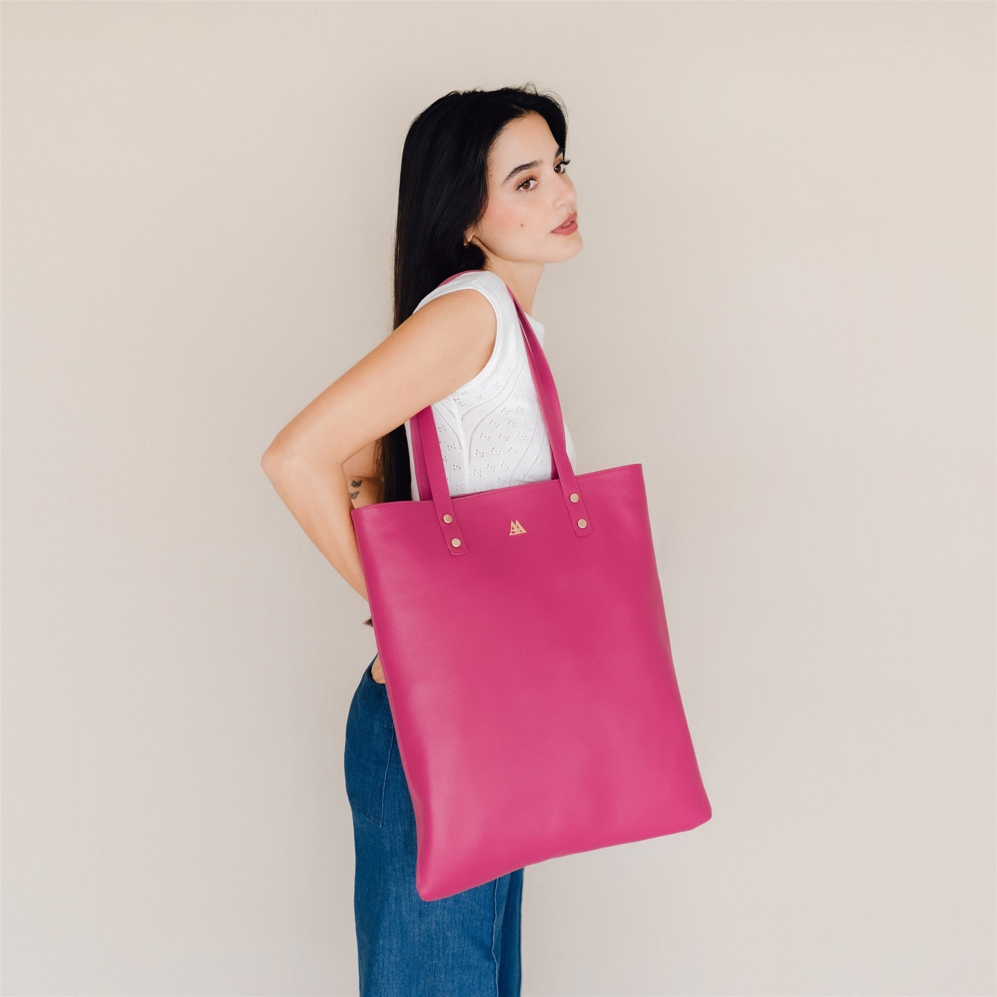 Noa Bolso Tote Bag Piel Fucsia