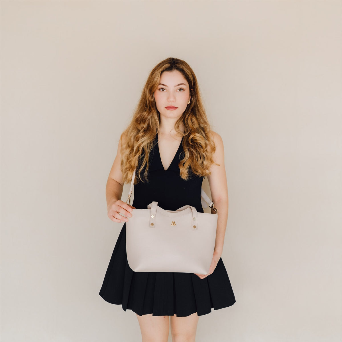 Antonia Bolso Shopper Piel Blanco Nude