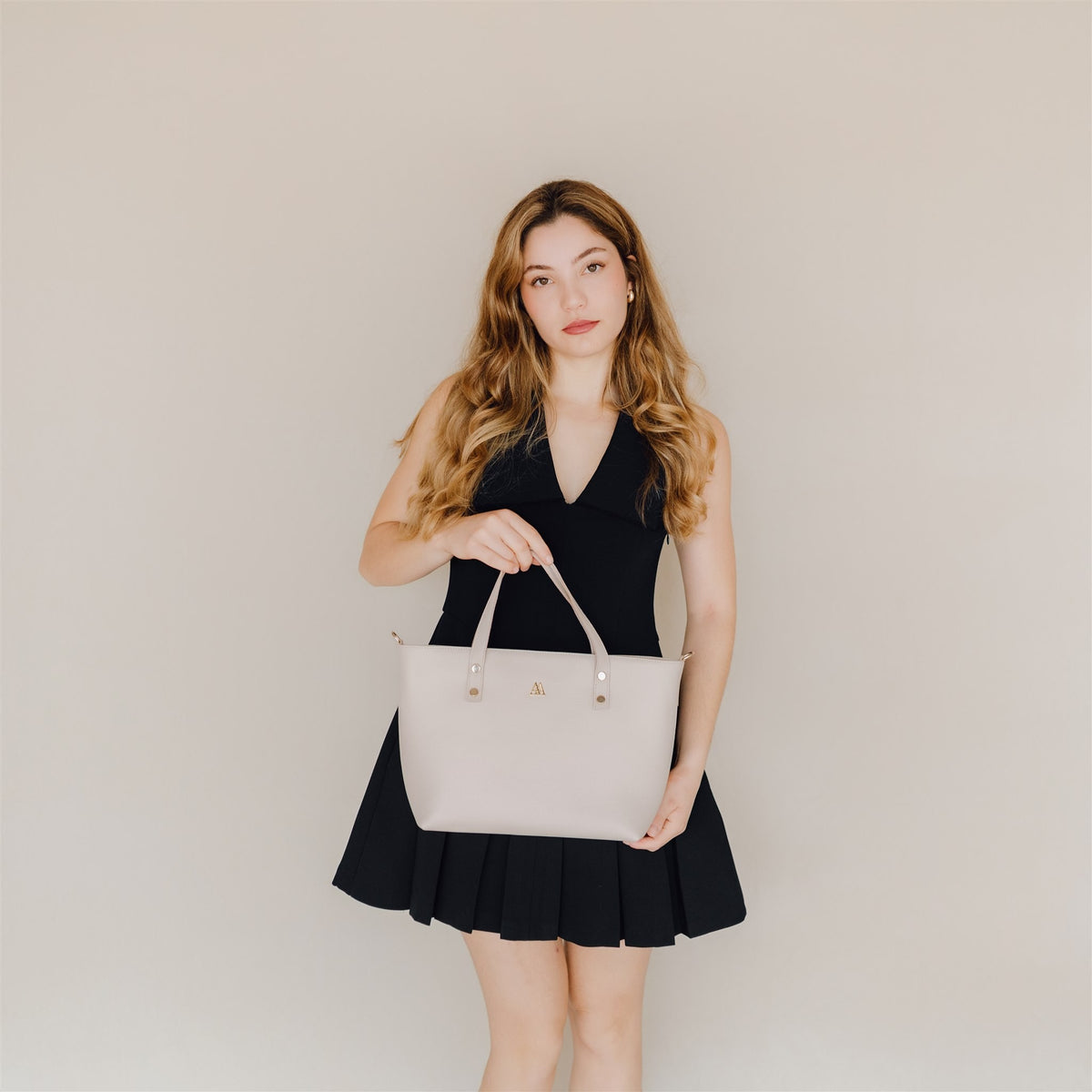 Antonia Bolso Shopper Piel Blanco Nude