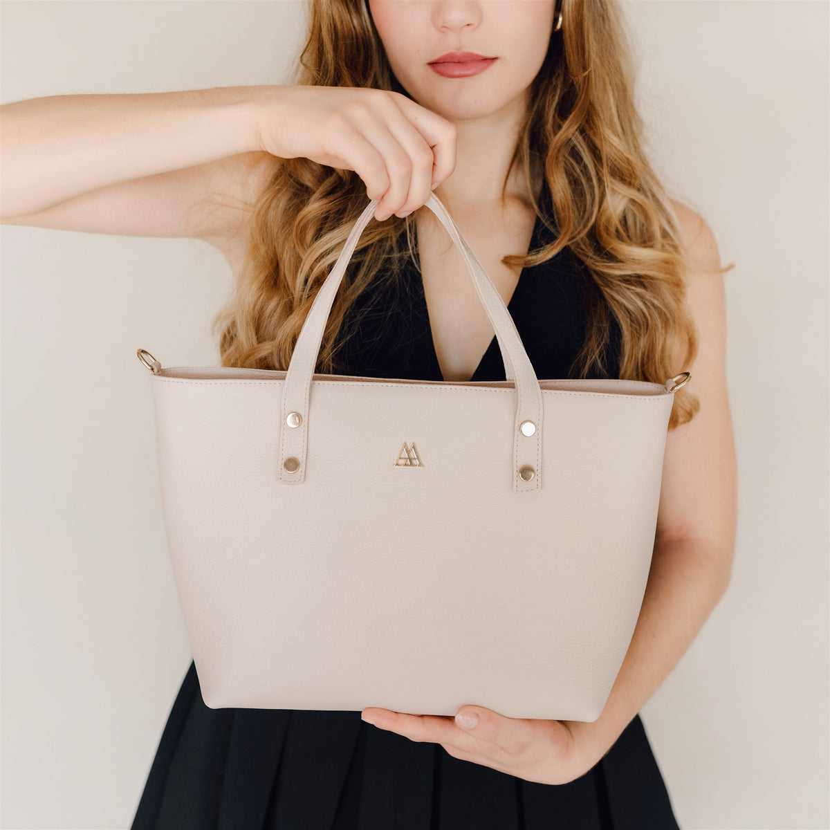 Antonia Bolso Shopper Piel Blanco Nude
