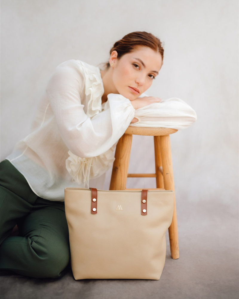 Sofia Bolso Shopper Piel Beig