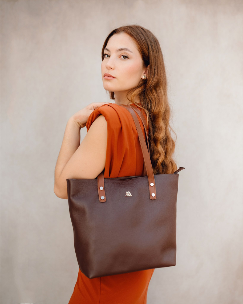 Sofia Bolso Shopper Piel Marrón