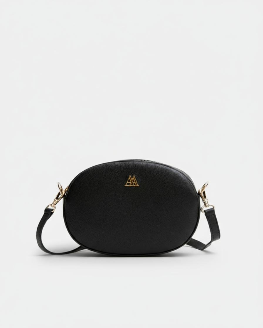 Olivia Bolso Ovalado Piel Negro