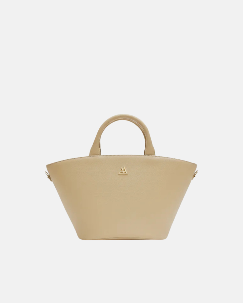 Carlota Beige Leather Tote Bag