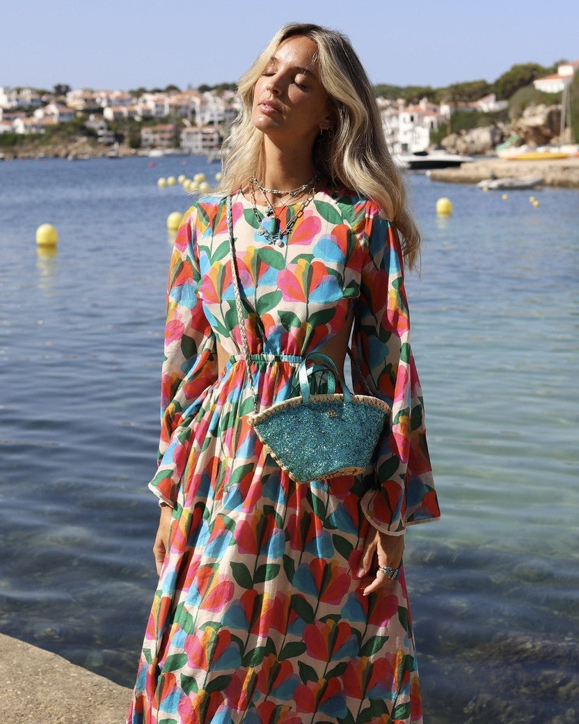 Mini Turquoise Glitter Beach Bag by Cris Mata