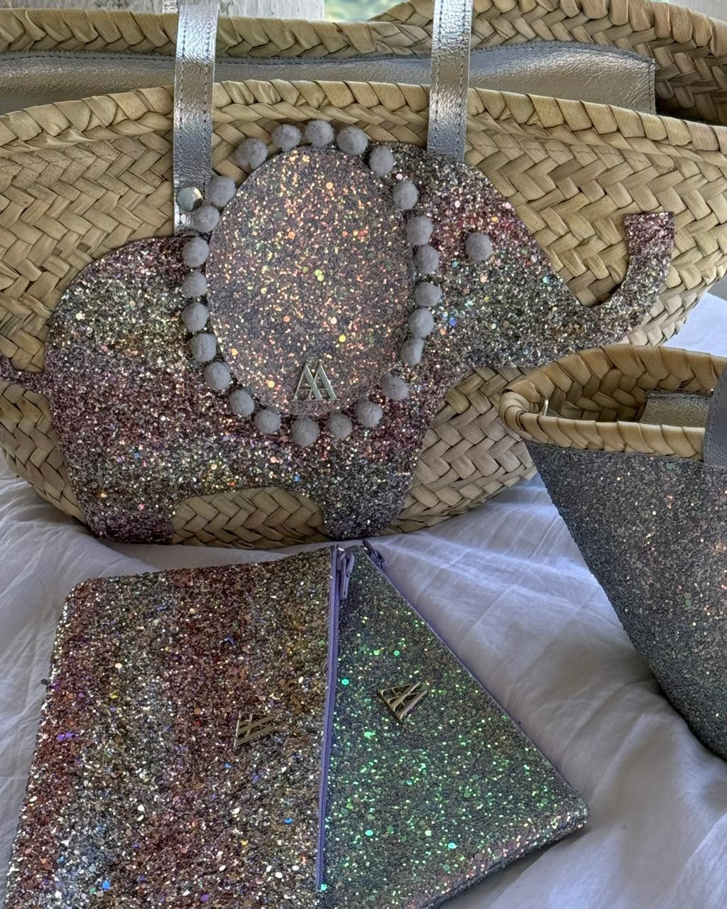 Pink Iridescent Glitter Wallet by Cris Mata