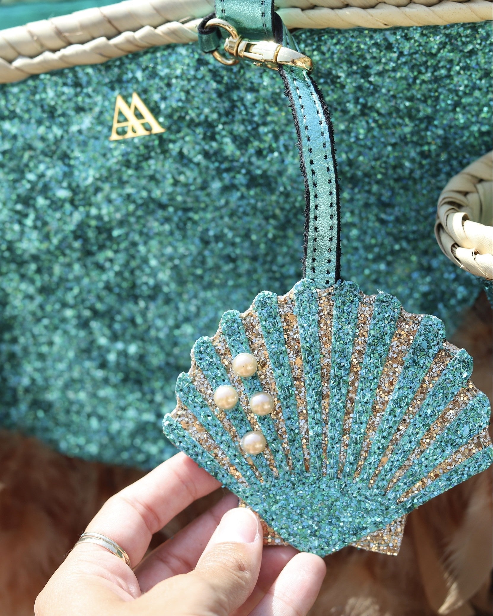Turquoise Seashell Charm by Cris Mata