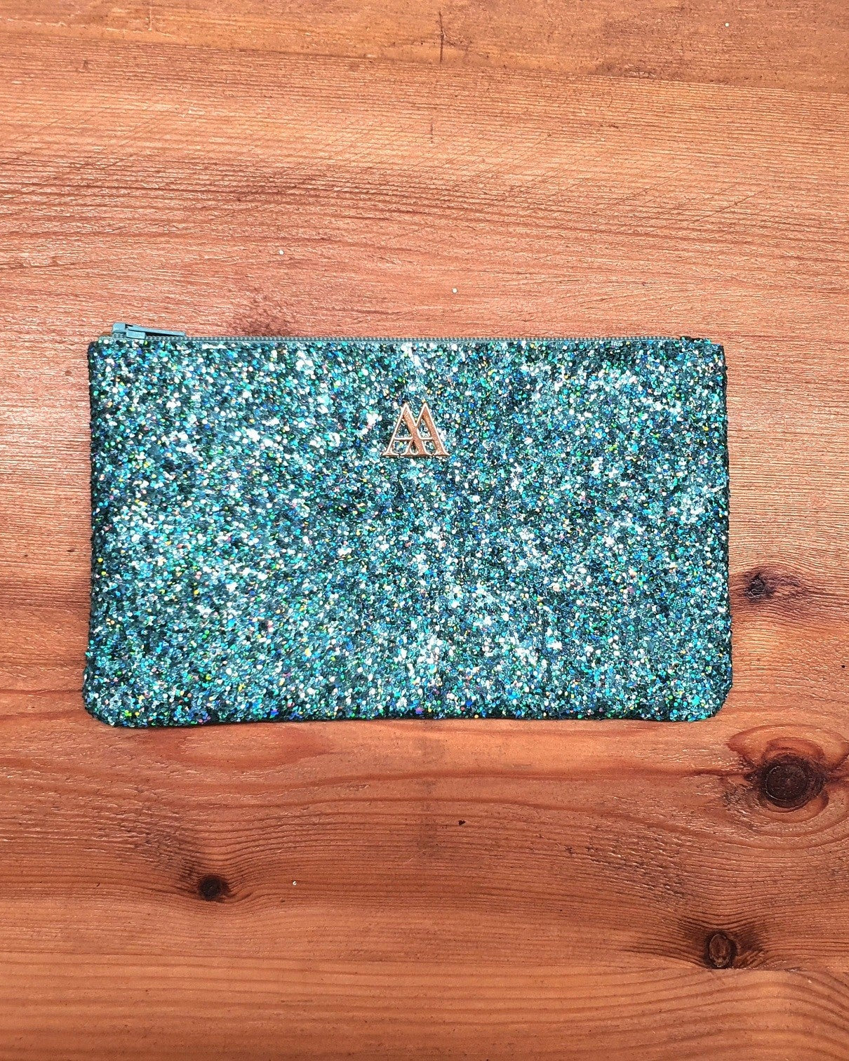 Turquoise Glitter Wallet by Cris Mata