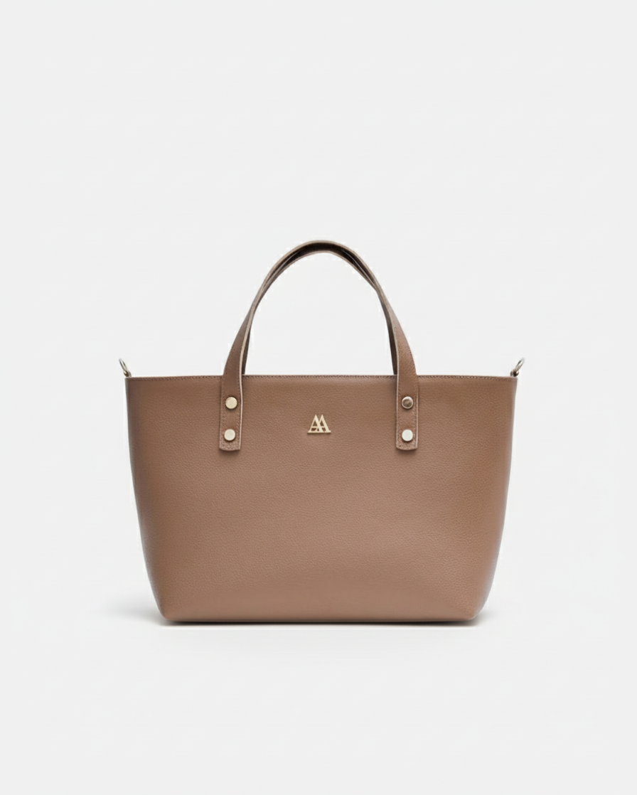 Antonia Taupe Leather Shopper Bag