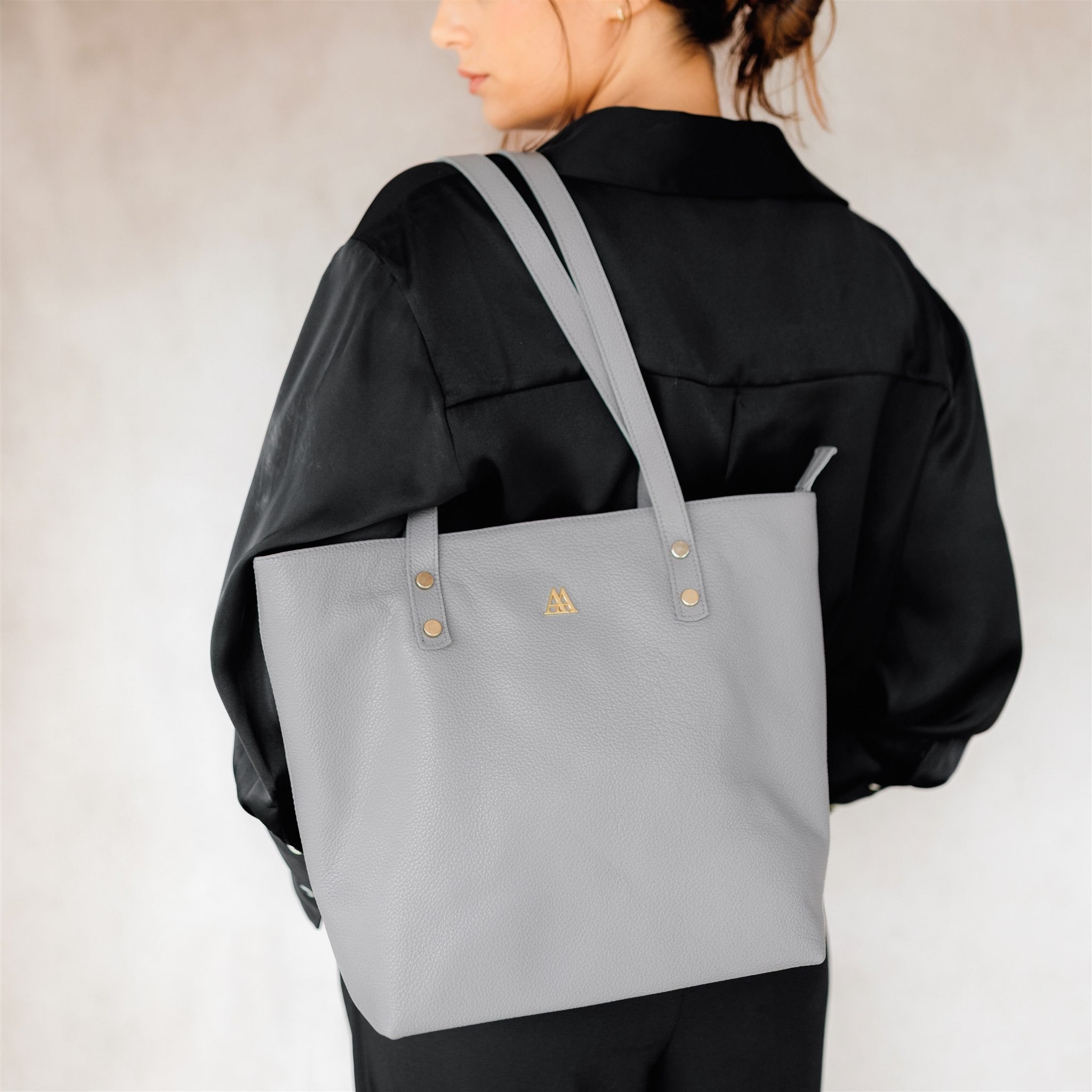 Sofía Sac Shopper Cuir Gris