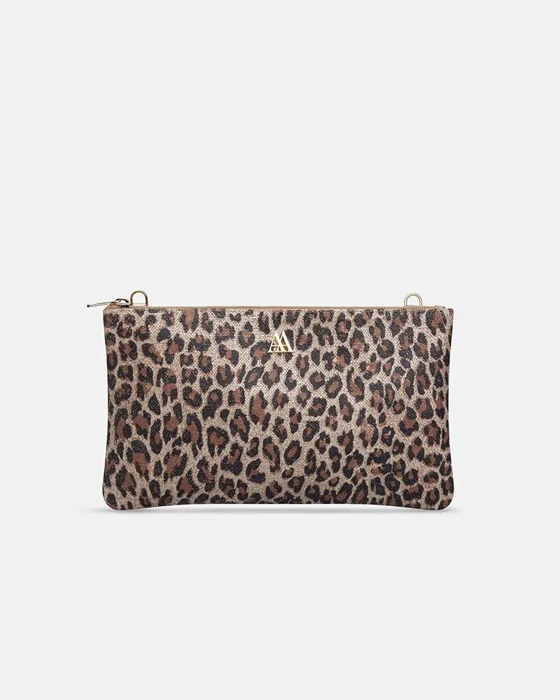 Catalina Brown Leather Clutch Bag