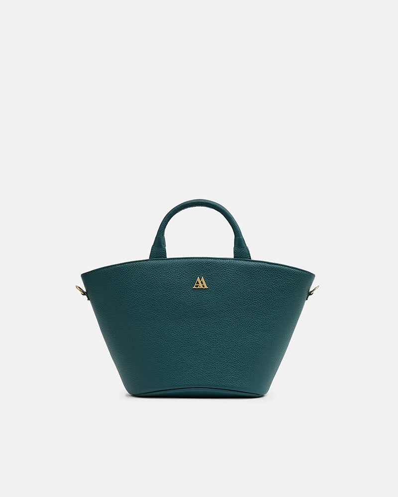 Carlota Bolso Capazo Piel Verde Petróleo