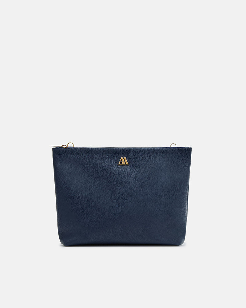Manola Bolso Clutch Piel Azul Marino