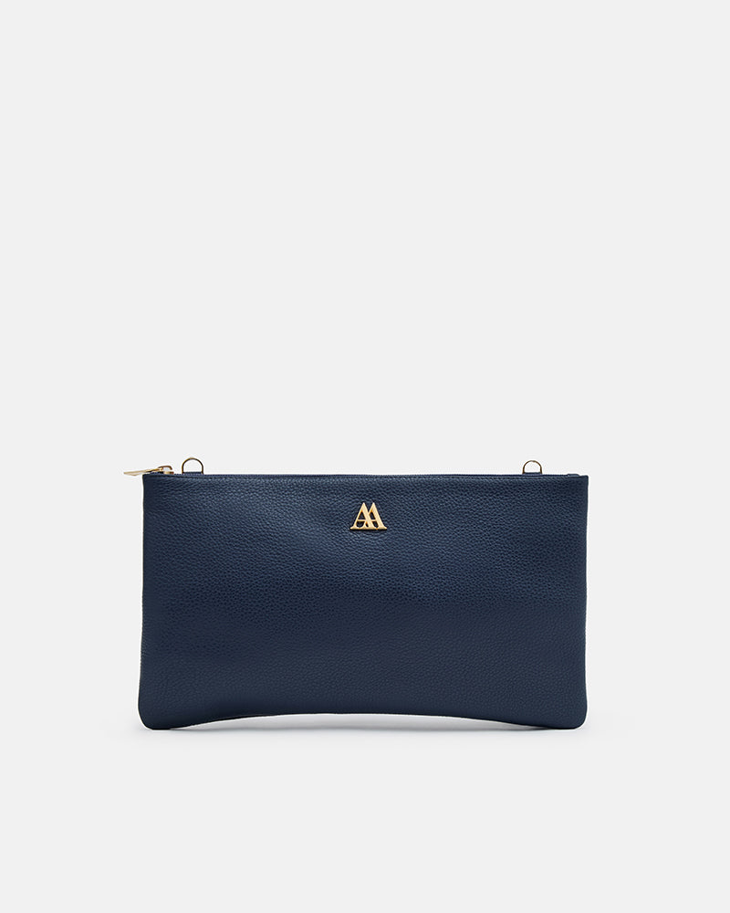 Catalina Bolso Clutch Piel Azul Marino