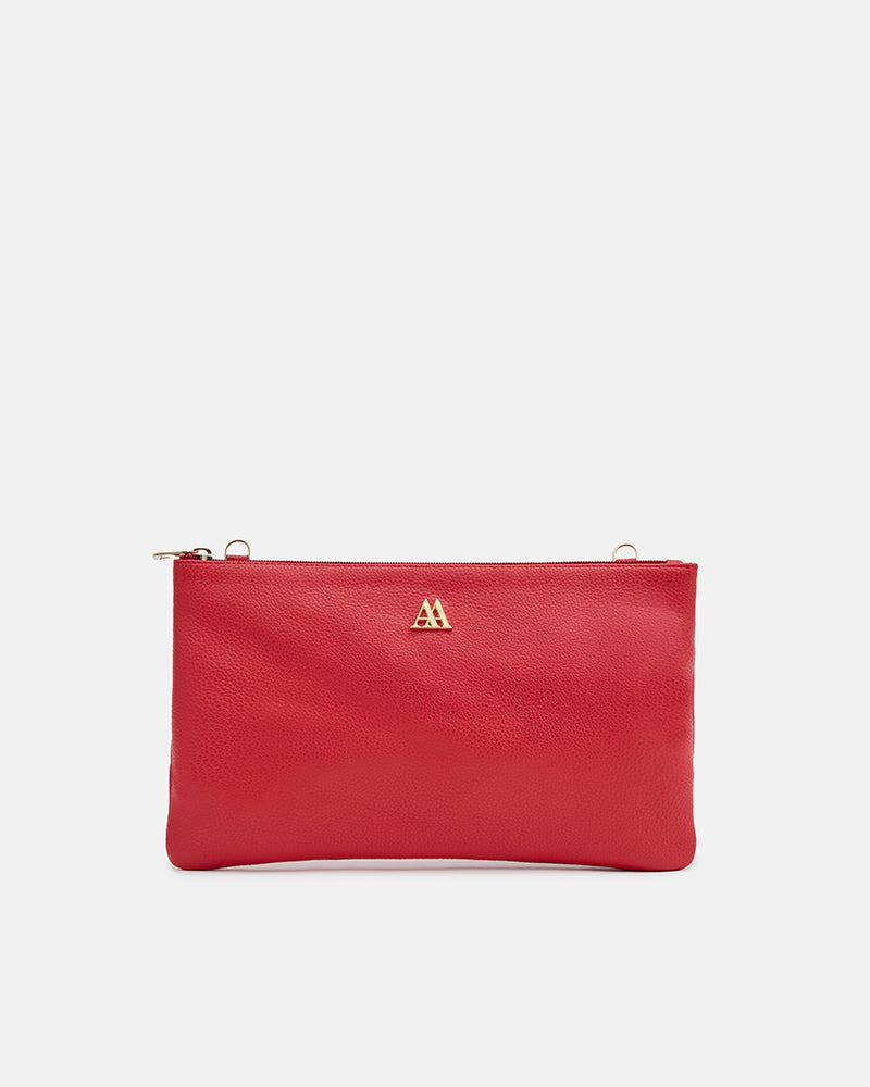 Catalina Bolso Clutch Piel Rojo