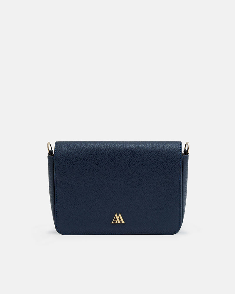 María Bolso Solapa Mini Piel Azul Marino