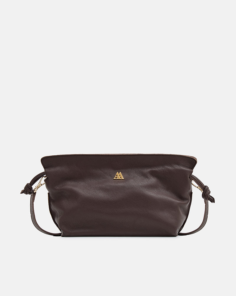 Fiona Bolso Fruncido Piel Marrón