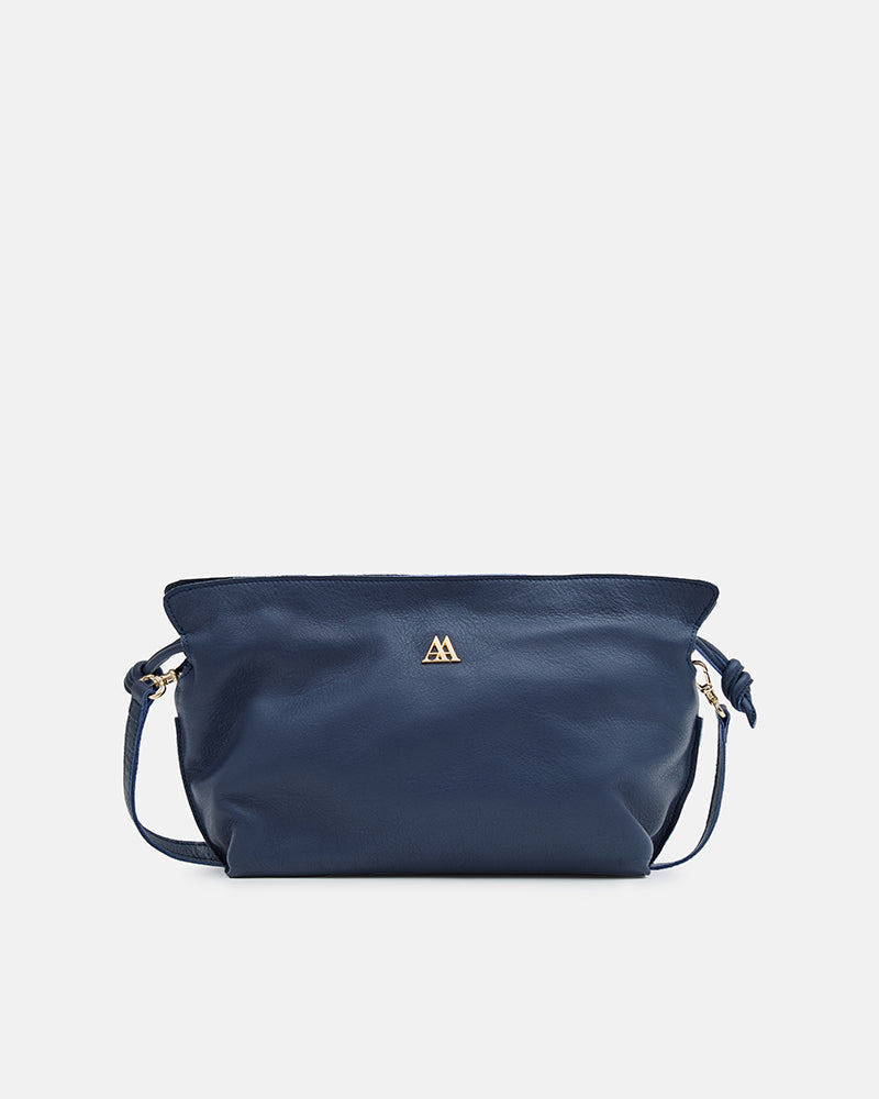 Fiona Bolso Fruncido Piel Azul Marino