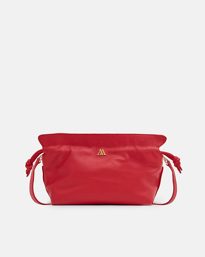 Fiona Bolso Fruncido Piel Rojo