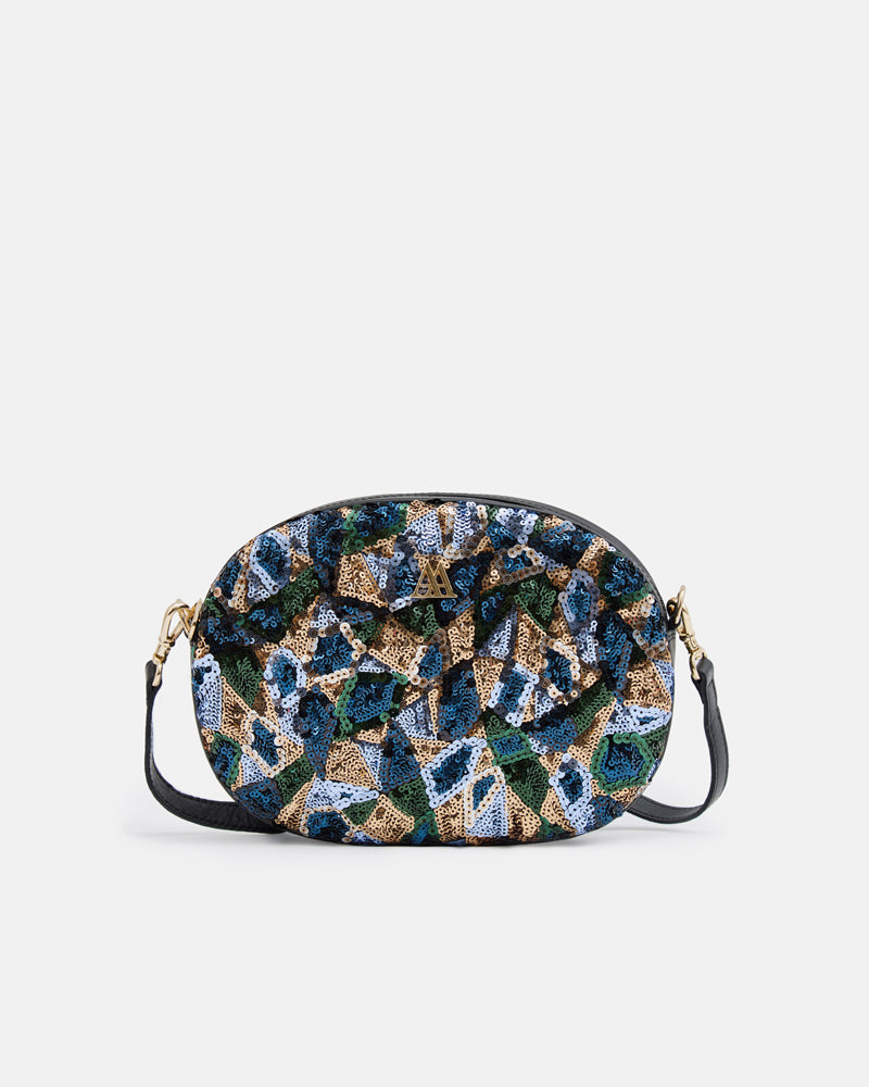 Olivia Oval Leather Bag, Red