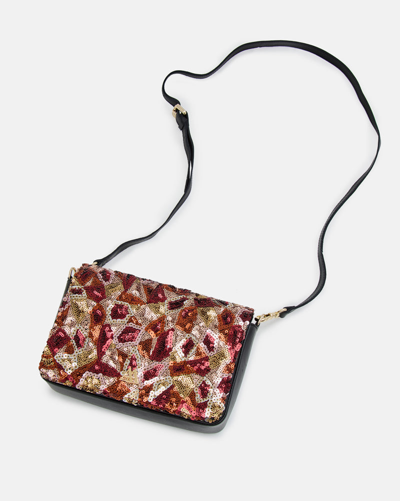 Maria Mini Leather Flap Bag, Red