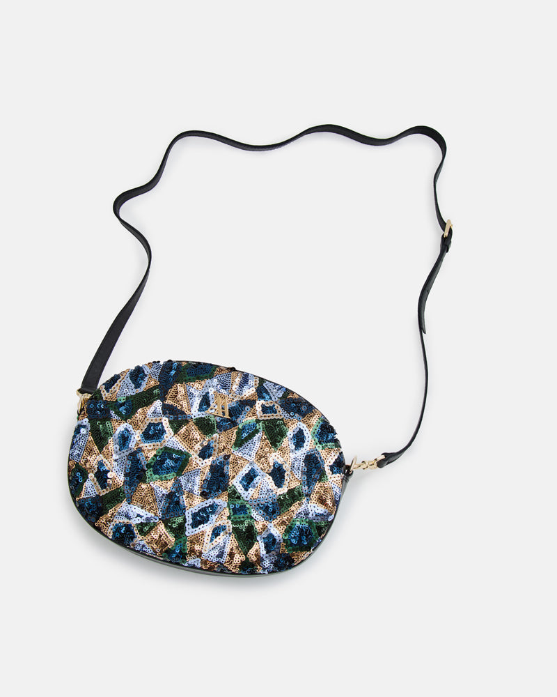 Olivia Oval Leather Bag, Red