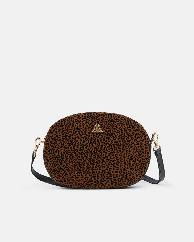 Olivia Oval Leather Bag, Red