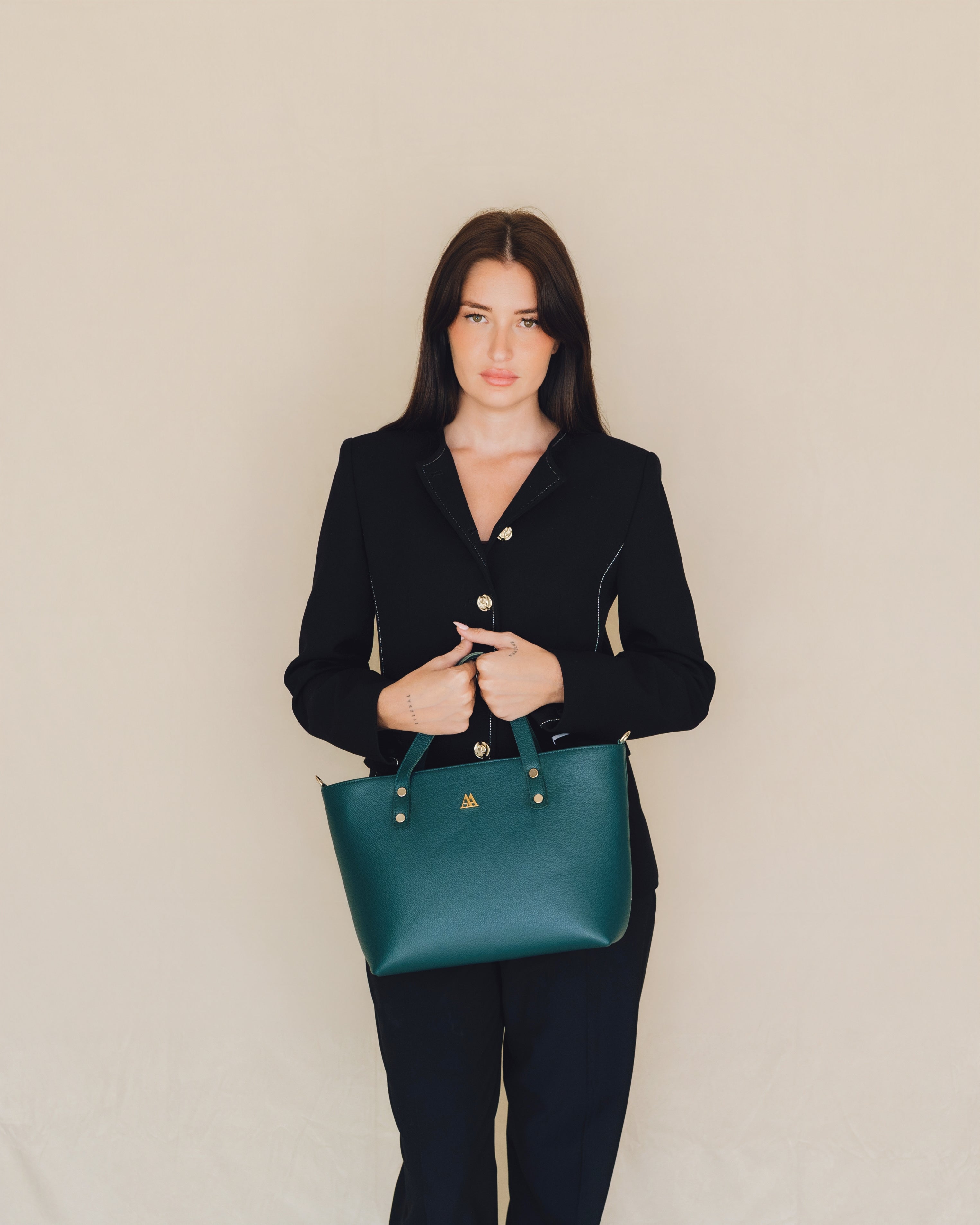 Antonia Bolso Shopper Piel Verde Petróleo