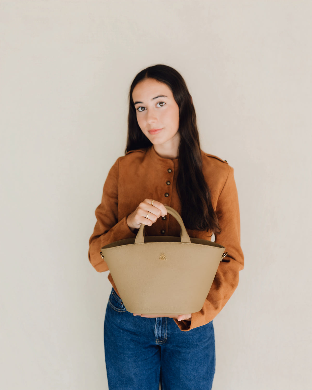 Carlota Sac cabas en cuir beige