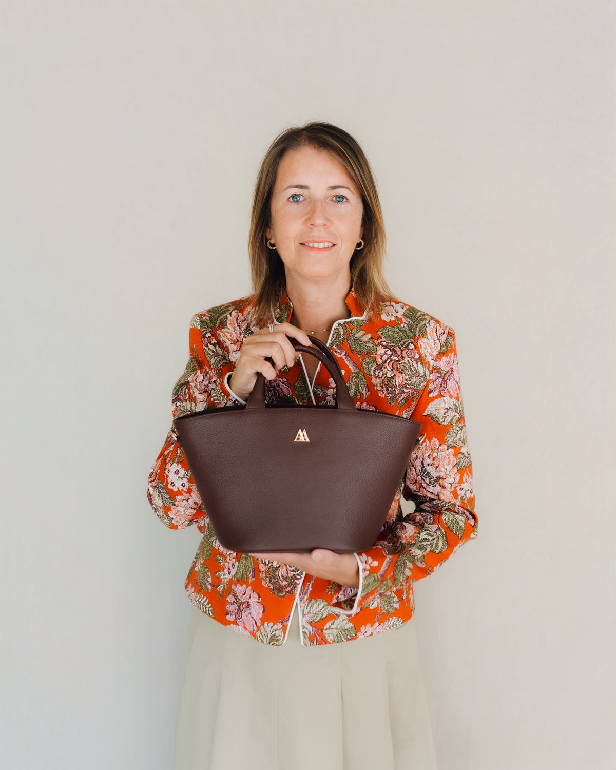 Carlota Cabas en cuir marron