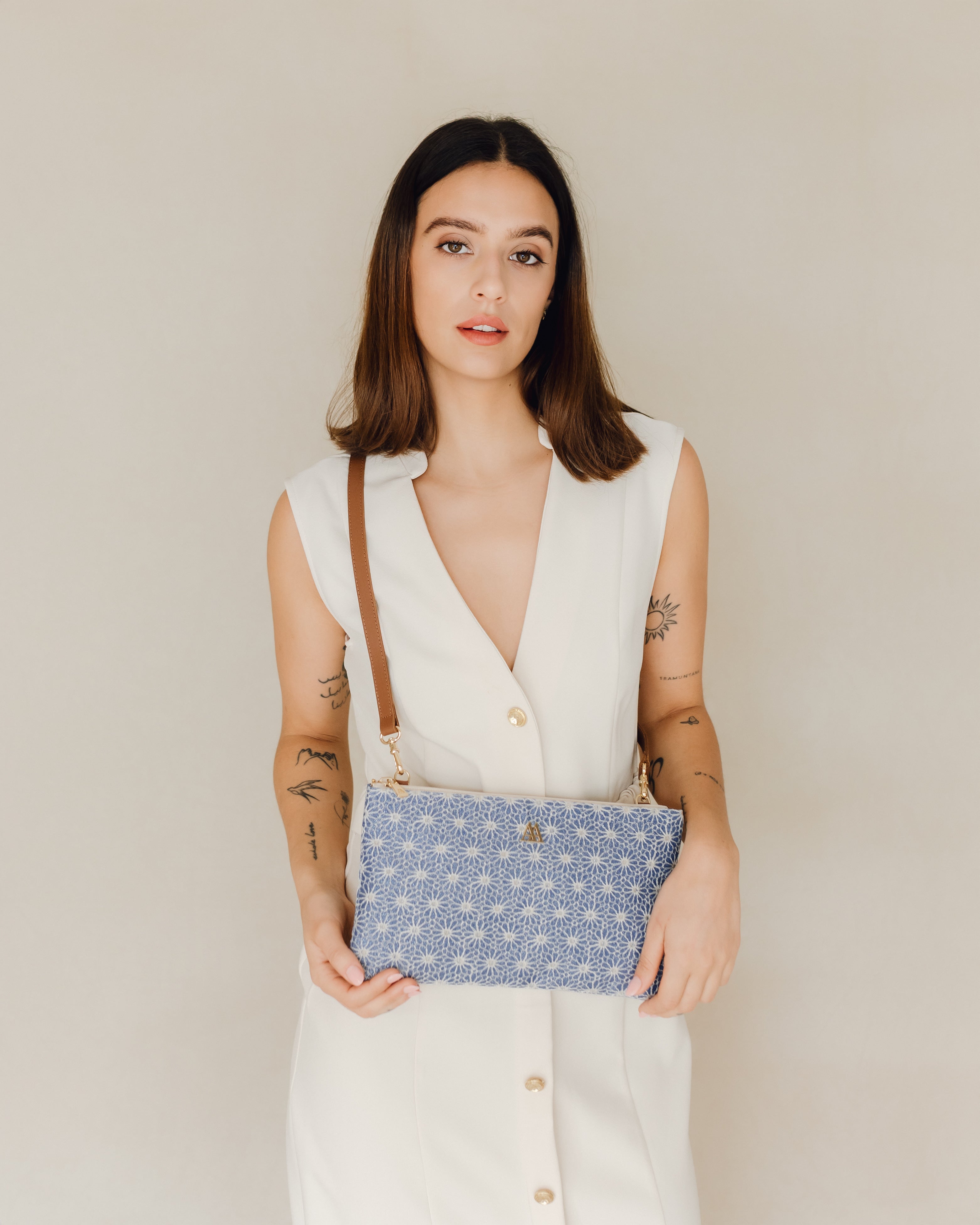Catalina Flores Lurex Azul
