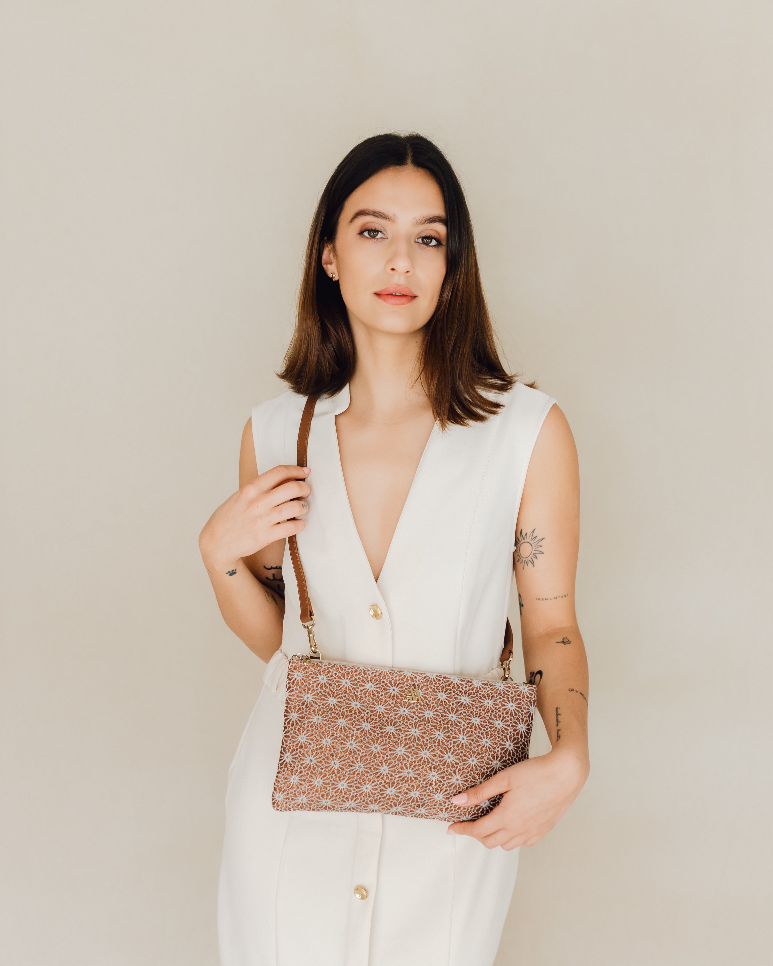 Catalina Flores Lurex Marron