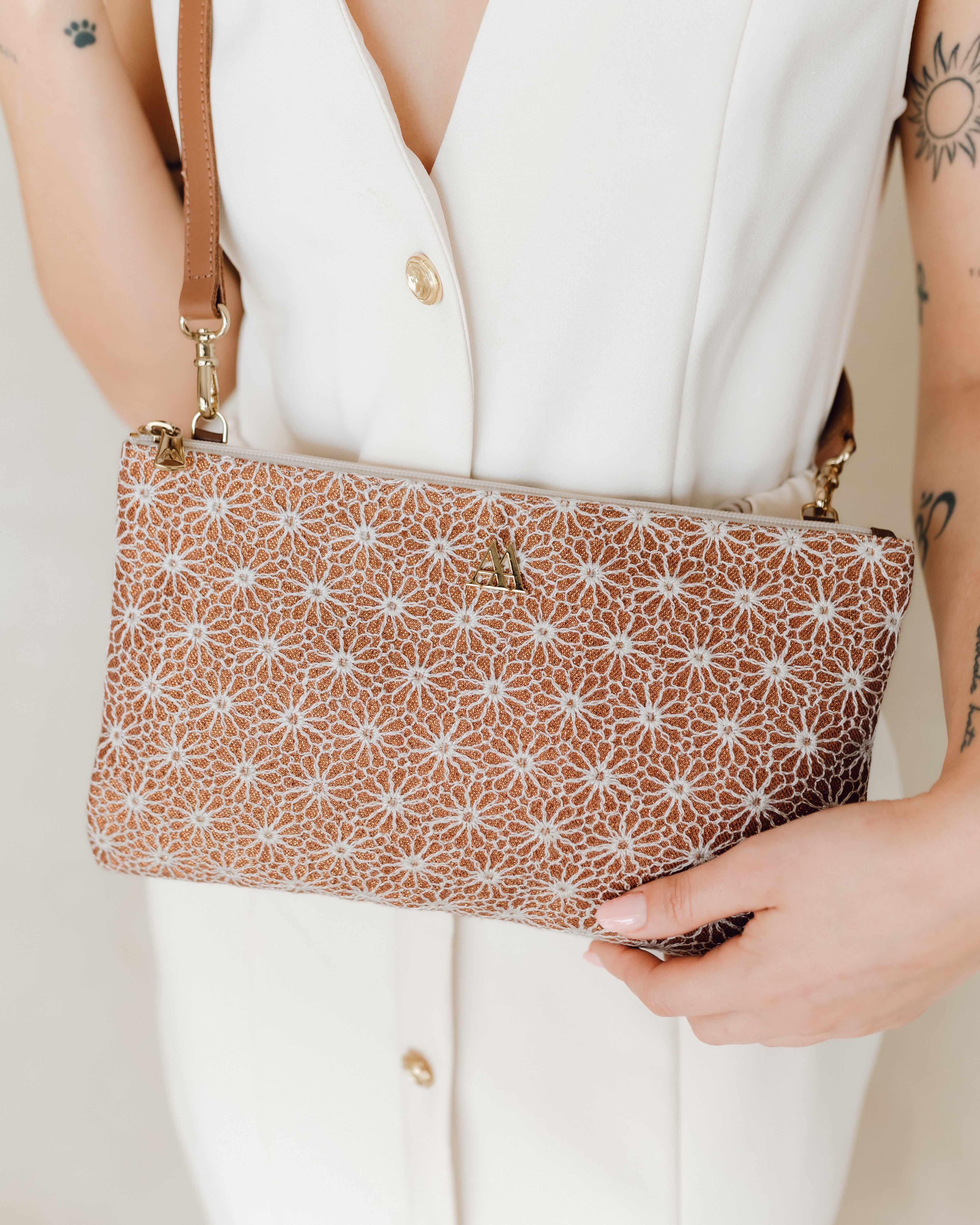 Catalina Flores Lurex Marron
