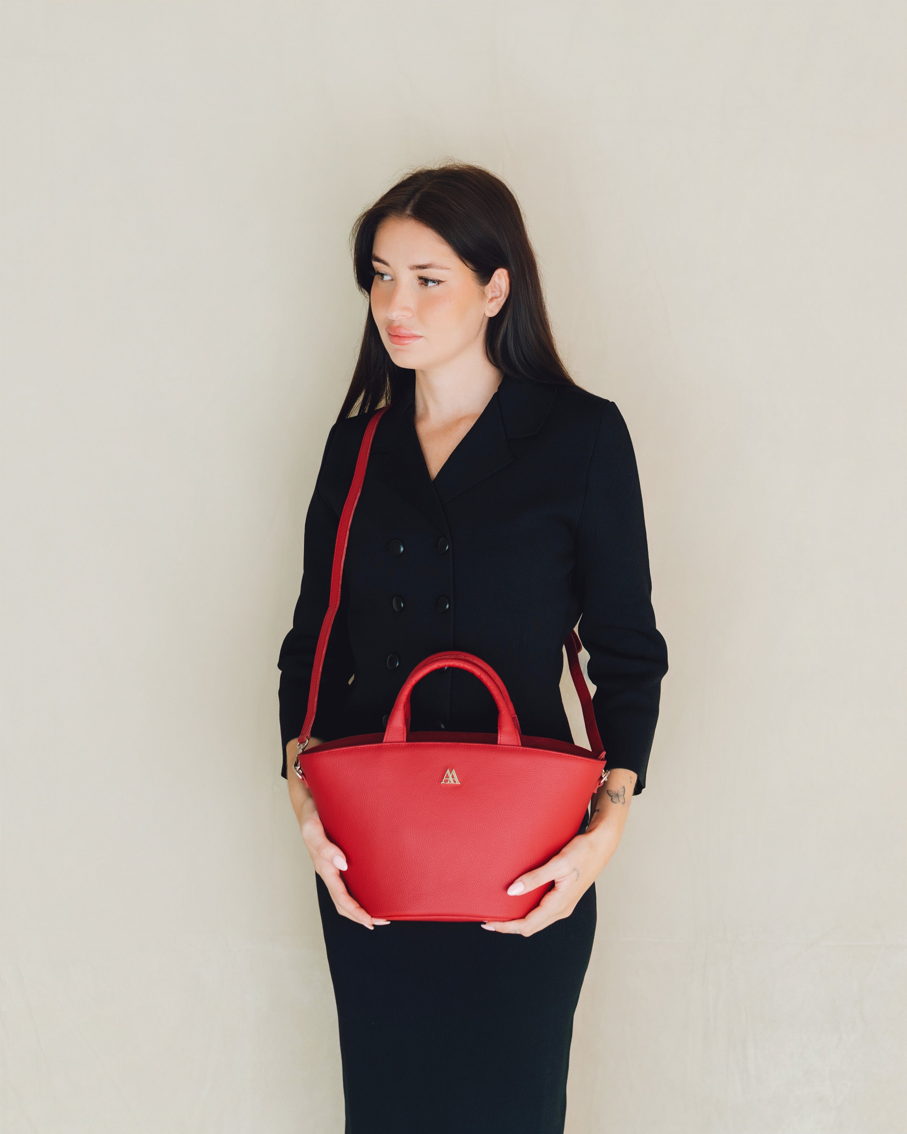 Carlota Bolso Capazo Piel Rojo