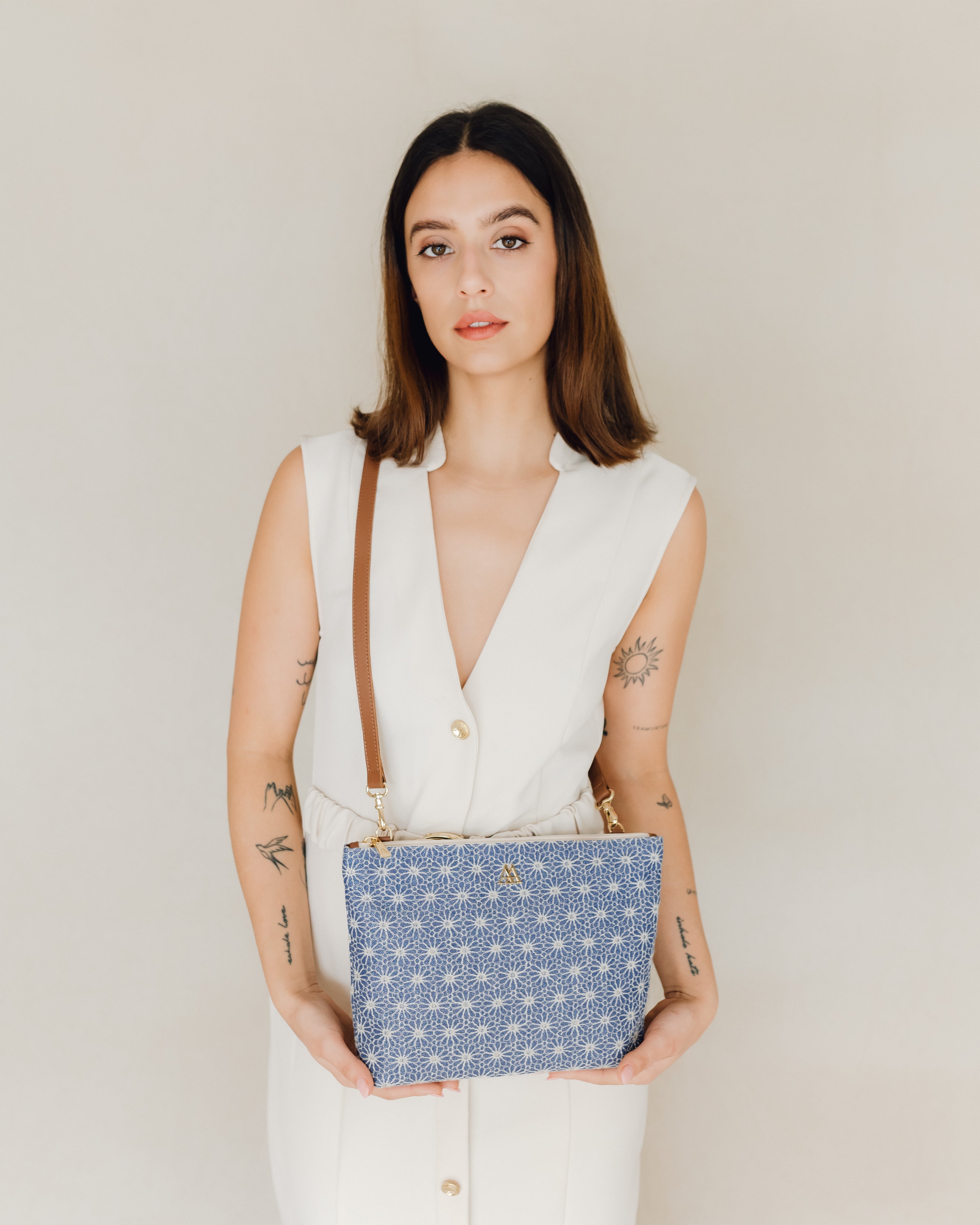 Manola Flores Lurex Azul