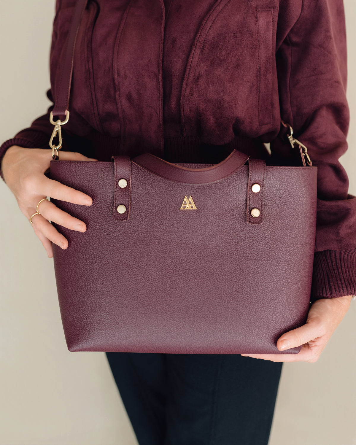Antonia Bolso Shopper Piel Burdeos