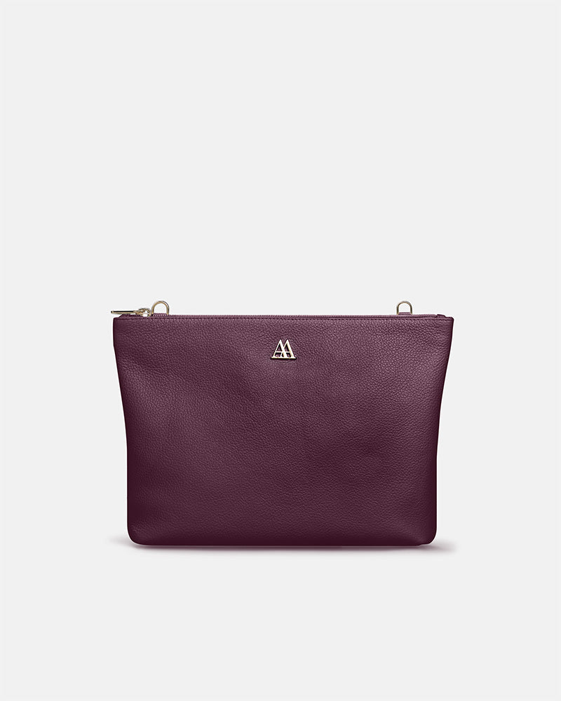 Manola Bolso Clutch Piel Burdeos