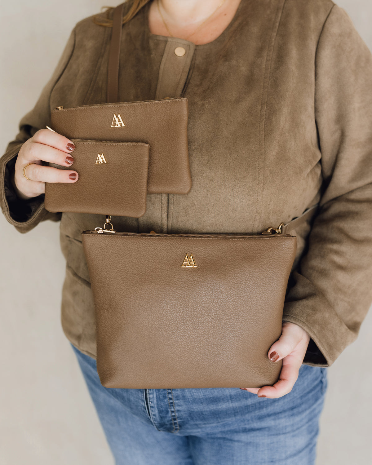 Manola Bolso Clutch Piel Taupe
