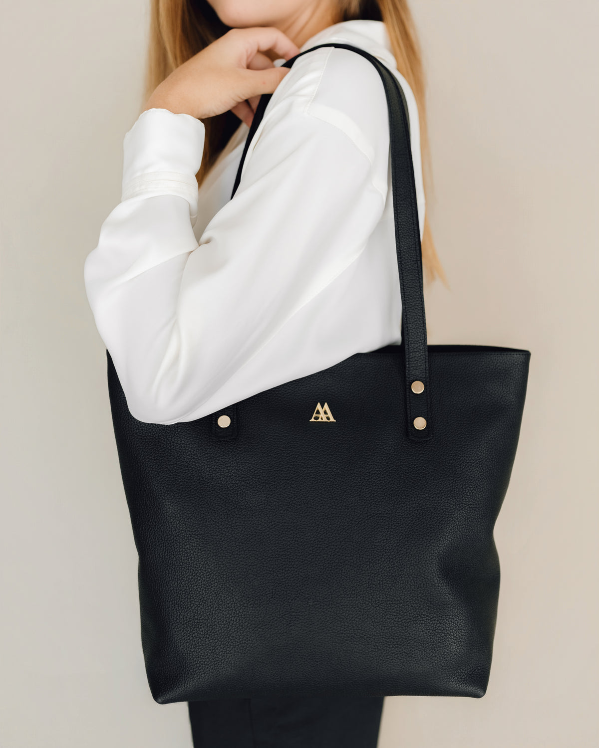 Sofia Sac Shopper Cuir Noir