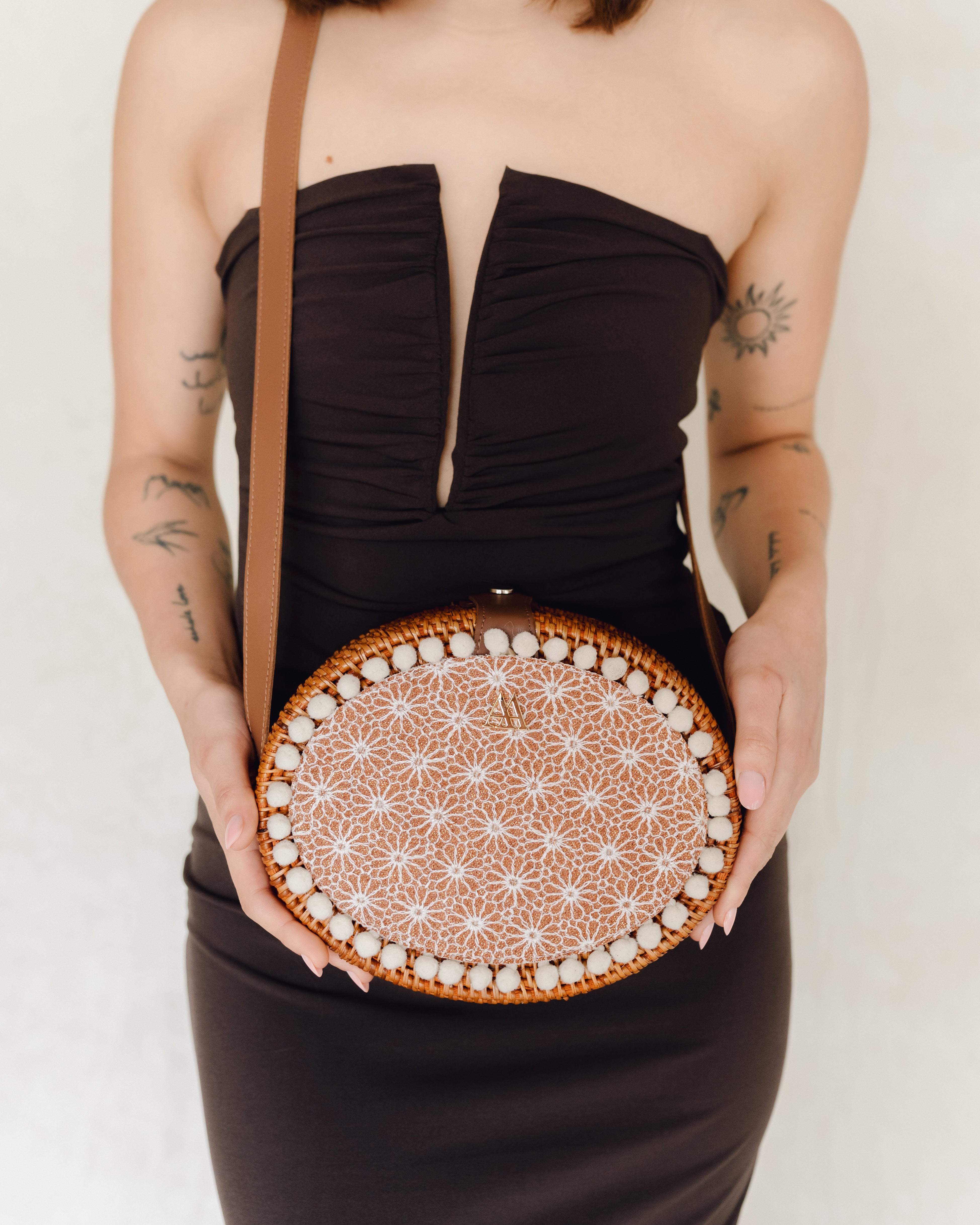 Rosario Flores Lurex Marron
