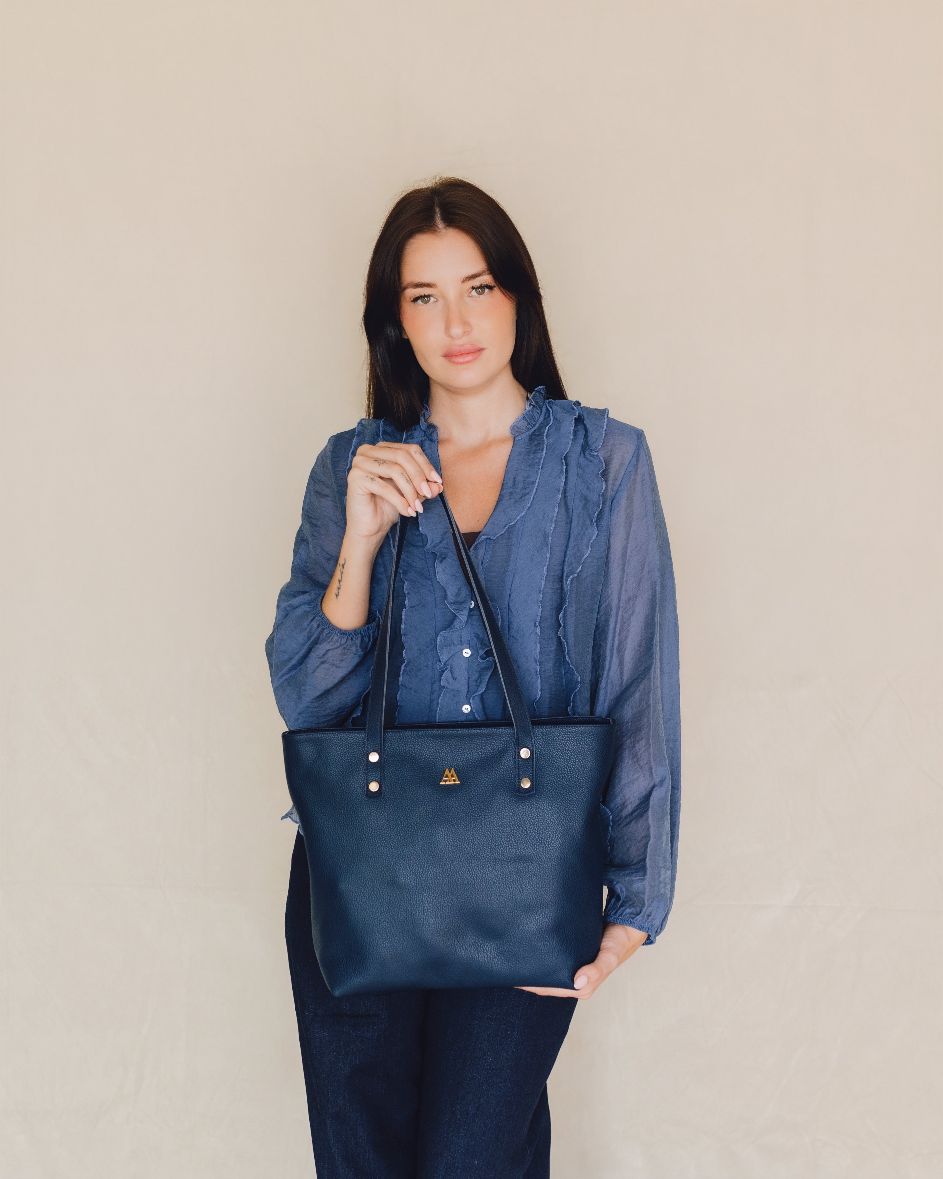 Sofia Bolso Shopper Piel Azul Marino