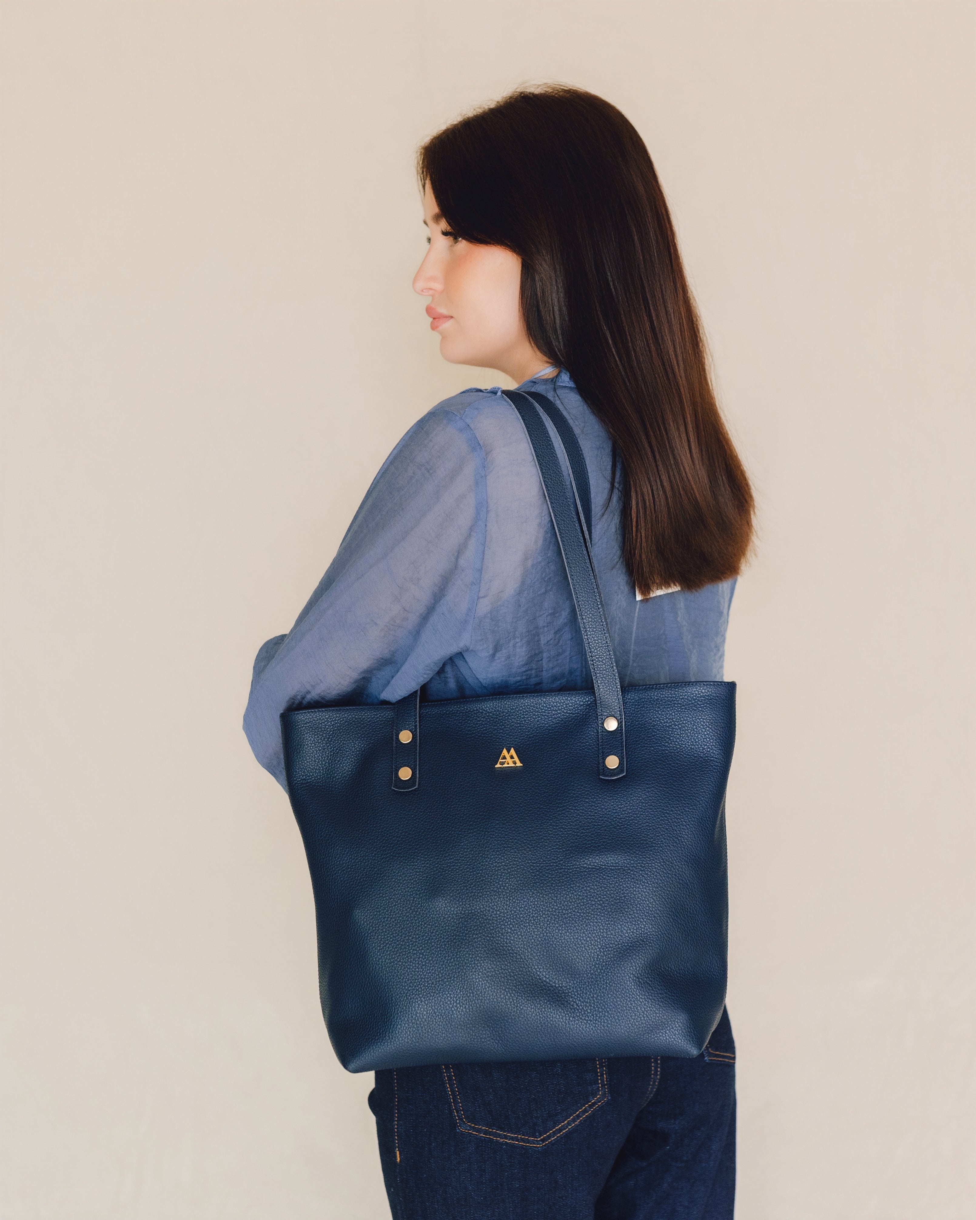 Sofia Bolso Shopper Piel Azul Marino