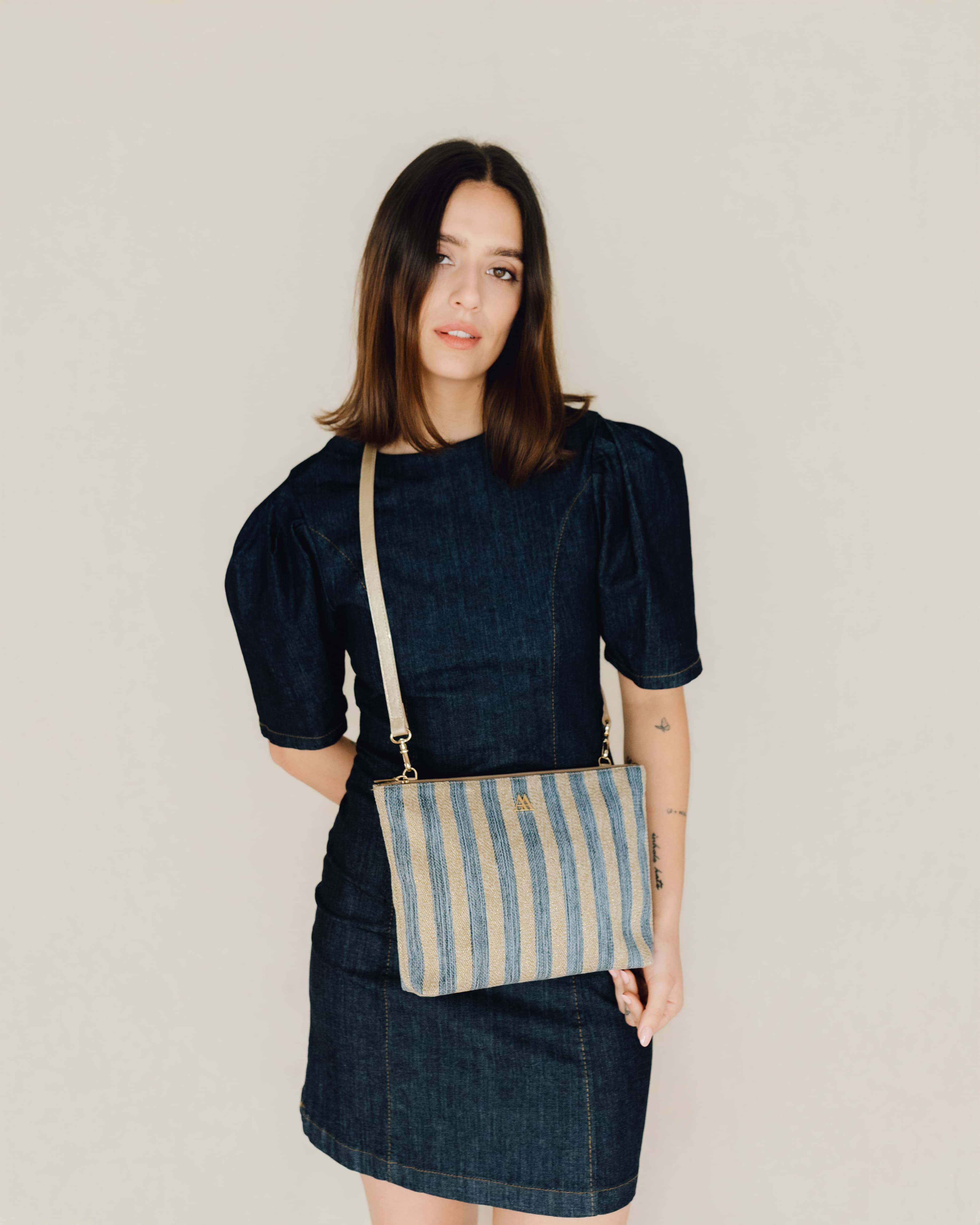 Manola Brown Leather Clutch Bag