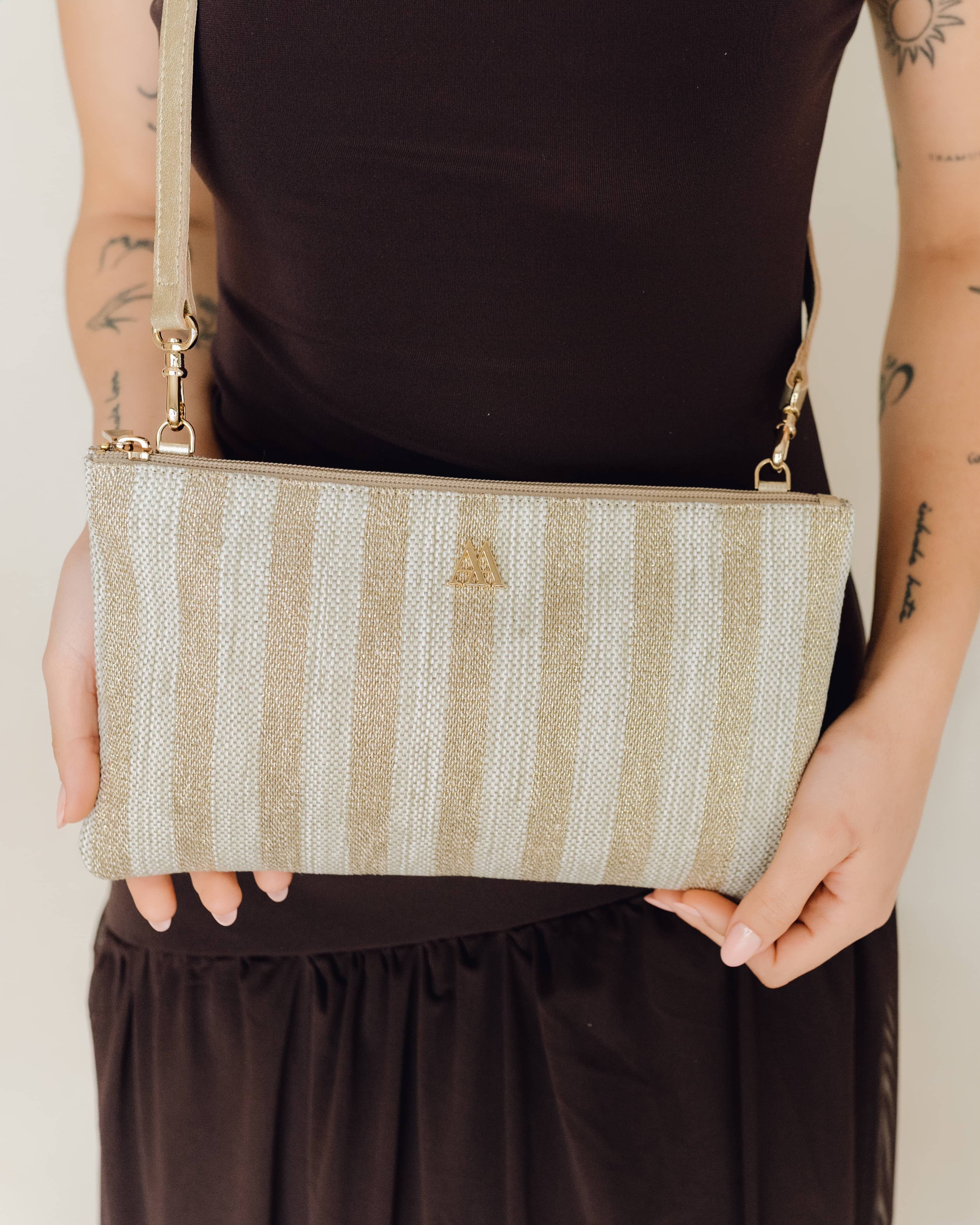 Catalina Brown Leather Clutch Bag