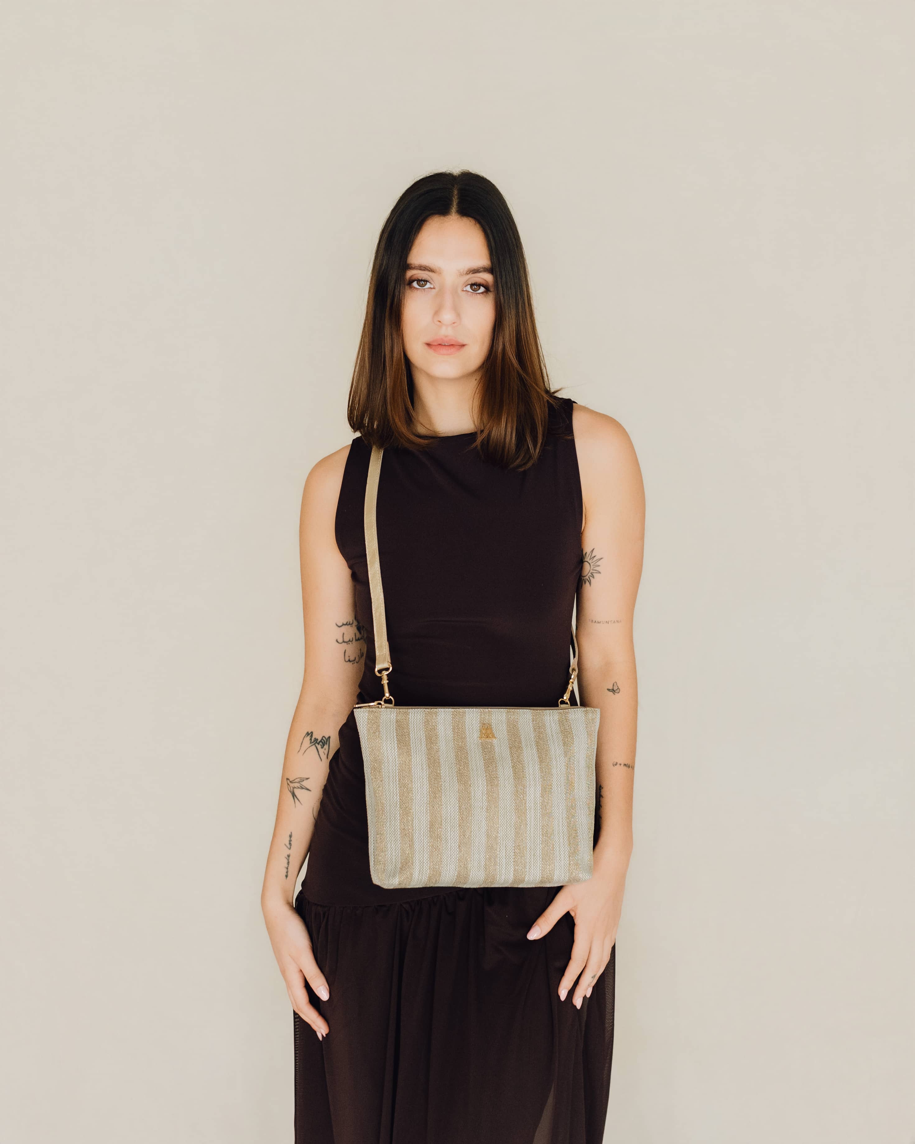 Manola Brown Leather Clutch Bag